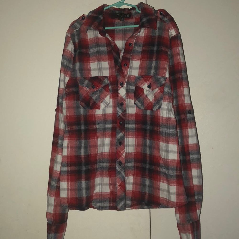 Red, Blue, White, and Grey Flannel